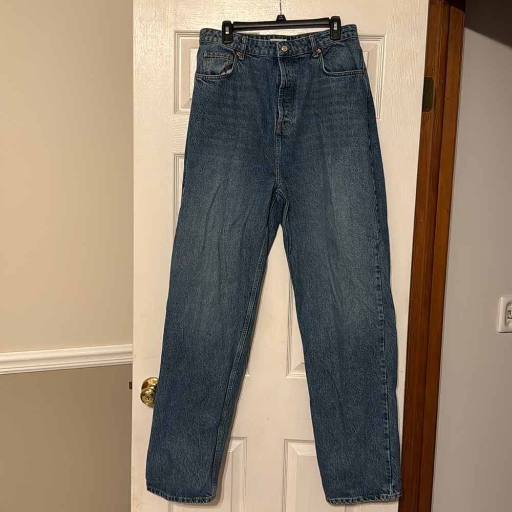 Topshop oversized mom button fly jeans